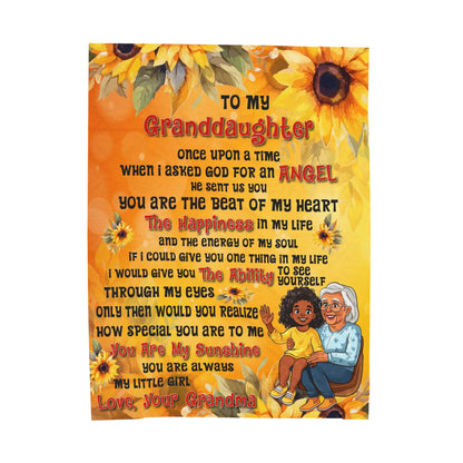 To My Granddaughter | Once Upon A Time | Velveteen Plush Blanket 80"x60"