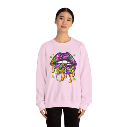 Mardi Gras | Lips | Unisex Heavy Blend™ Crewneck Sweatshirt
