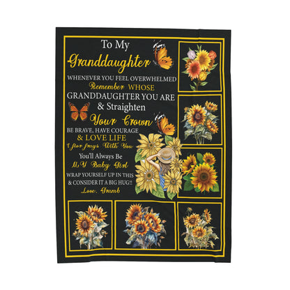To My Granddaughter | Whenever You Feel | Velveteen Plush Blanket 80"x60"