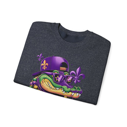 Mardi Gras | Crocodile | Unisex Heavy Blend™ Crewneck Sweatshirt