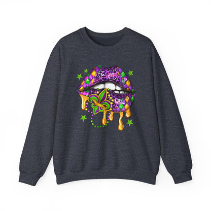 Mardi Gras | Lips | Unisex Heavy Blend™ Crewneck Sweatshirt
