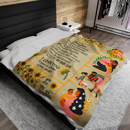 To My Daughter | Wherever Your Journey | Velveteen Plush Blanket 80"x60"