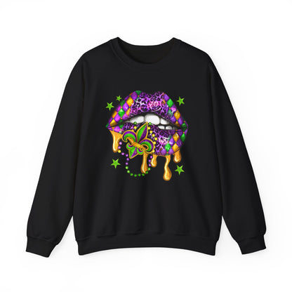 Mardi Gras | Lips | Unisex Heavy Blend™ Crewneck Sweatshirt