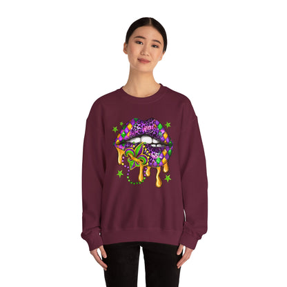 Mardi Gras | Lips | Unisex Heavy Blend™ Crewneck Sweatshirt