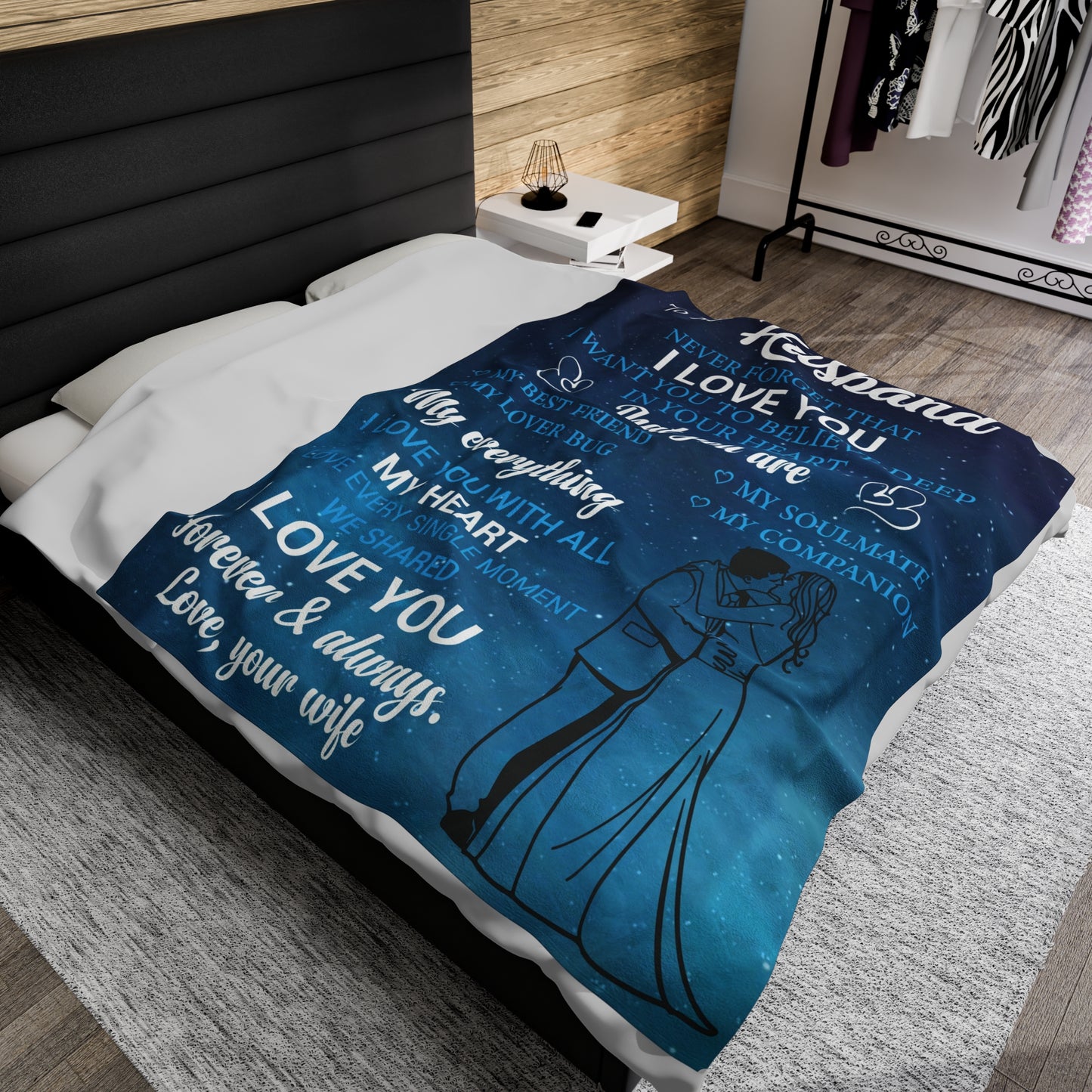 To My Husband | Never Forget That | Velveteen Plush Blanket 80"x60"