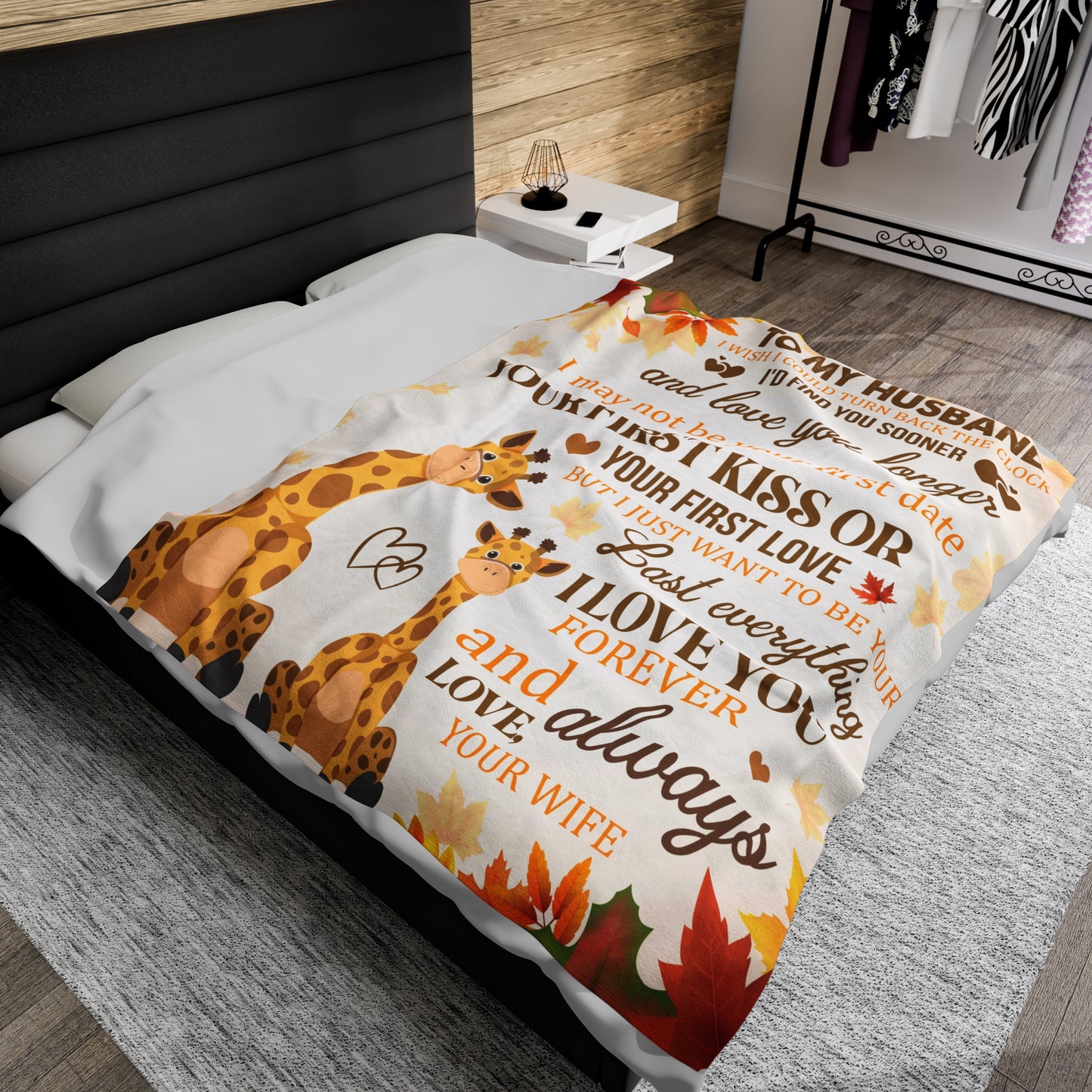 To My Husband | I Wish I Could Turn | Velveteen Plush Blanket 80"x60"