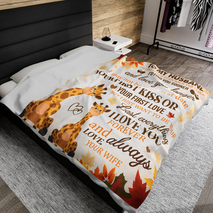 To My Husband | I Wish I Could Turn | Velveteen Plush Blanket 80"x60"