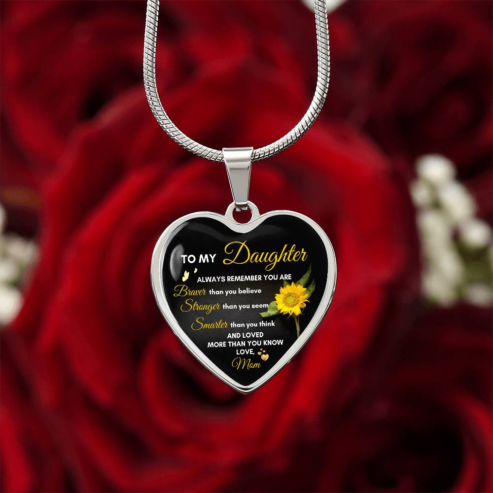To My Daughter | Always Remember You Are | Luxury Graphic Heart Necklace
