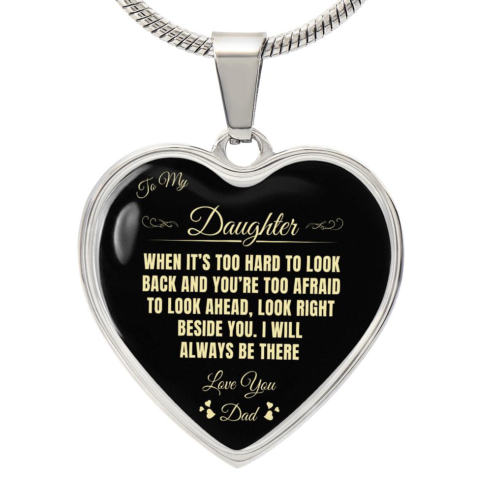To My Daughter | When It's Too hard | Luxury Graphic Heart Necklace
