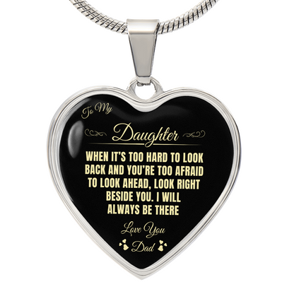 To My Daughter | When It's Too hard | Luxury Graphic Heart Necklace