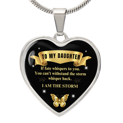 To My Daughter | If Fate Whispers You | Luxury Graphic Heart Necklace