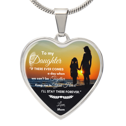 To My Daughter | If There Ever Comes | Luxury Graphic Heart Necklace