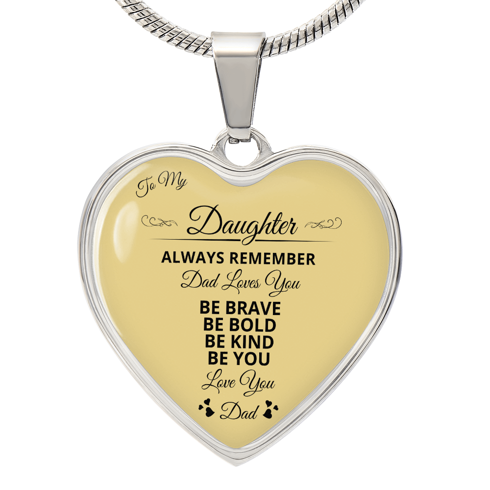 To My Daughter | Always Remember Dad Loves Youber | Luxury Graphic Heart Necklace