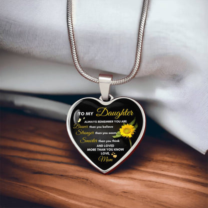 To My Daughter | Always Remember You Are | Luxury Graphic Heart Necklace