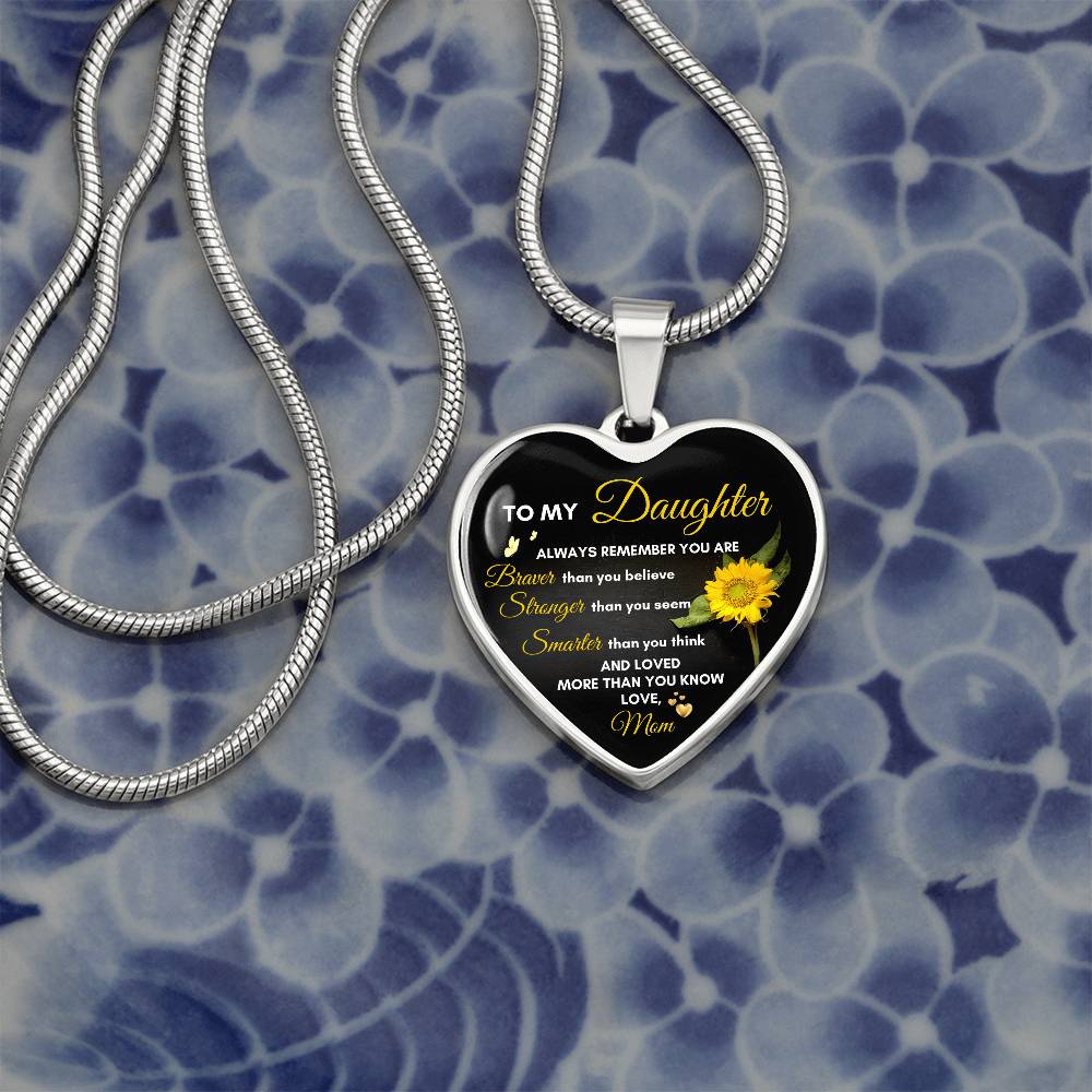 To My Daughter | Always Remember You Are | Luxury Graphic Heart Necklace