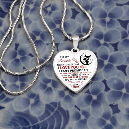 To My Daughter | Never Forget That | Luxury Graphic Heart Necklace