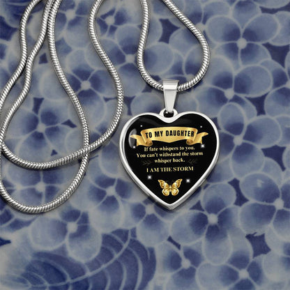 To My Daughter | If Fate Whispers You | Luxury Graphic Heart Necklace