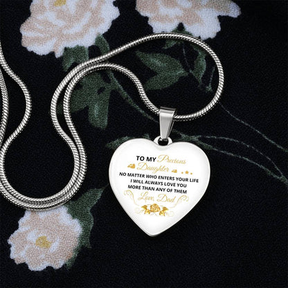 To My Daughter | No Matter Who Enters | Luxury Graphic Heart Necklace