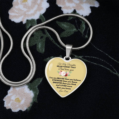 To My Daughter | You Are Braver | Luxury Graphic Heart Necklace