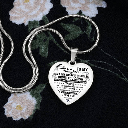 To My Daughter | Don't Let Today | Luxury Graphic Heart Necklace