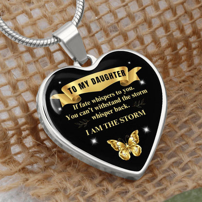 To My Daughter | If Fate Whispers You | Luxury Graphic Heart Necklace