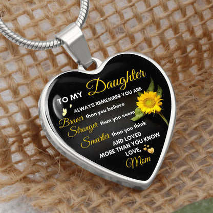 To My Daughter | Always Remember You Are | Luxury Graphic Heart Necklace