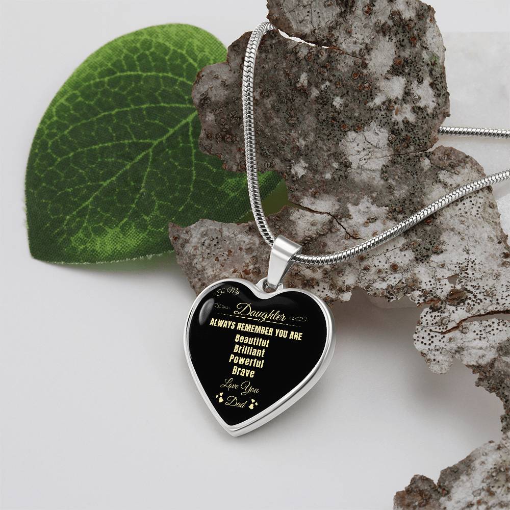 To My Daughter | Always Remember You Are | Luxury Graphic Heart Necklace
