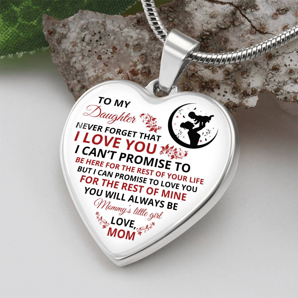 To My Daughter | Never Forget That | Luxury Graphic Heart Necklace