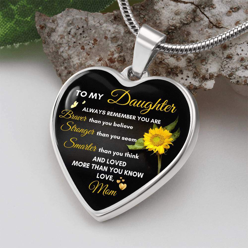 To My Daughter | Always Remember You Are | Luxury Graphic Heart Necklace