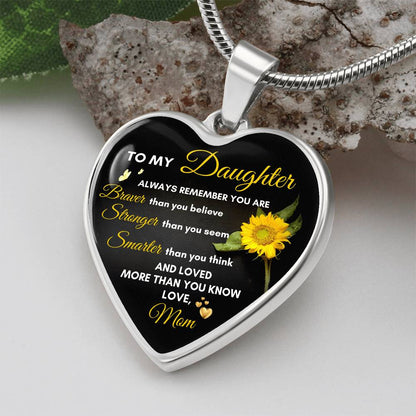 To My Daughter | Always Remember You Are | Luxury Graphic Heart Necklace