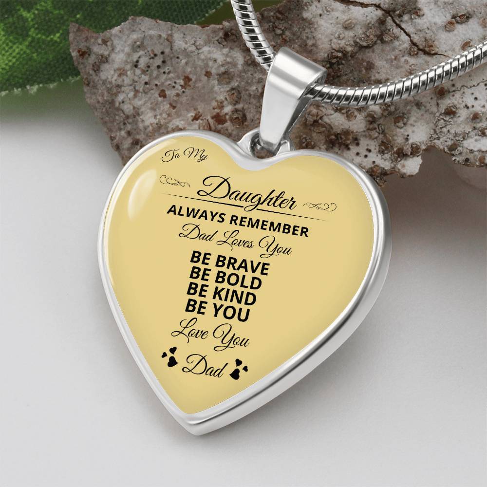 To My Daughter | Always Remember Dad Loves Youber | Luxury Graphic Heart Necklace