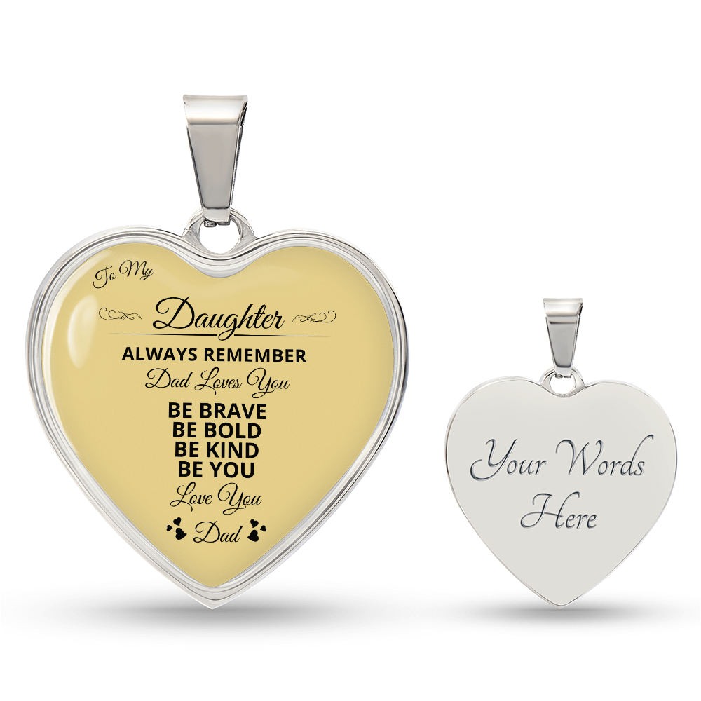 To My Daughter | Always Remember Dad Loves Youber | Luxury Graphic Heart Necklace