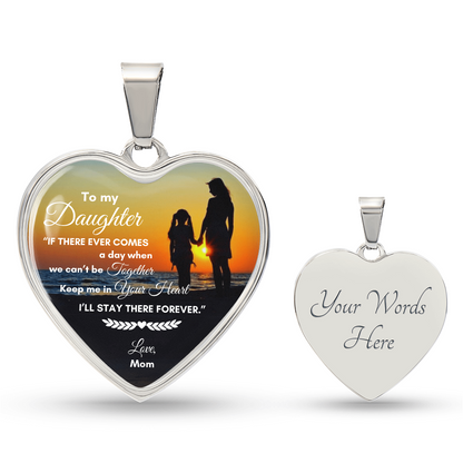 To My Daughter | If There Ever Comes | Luxury Graphic Heart Necklace