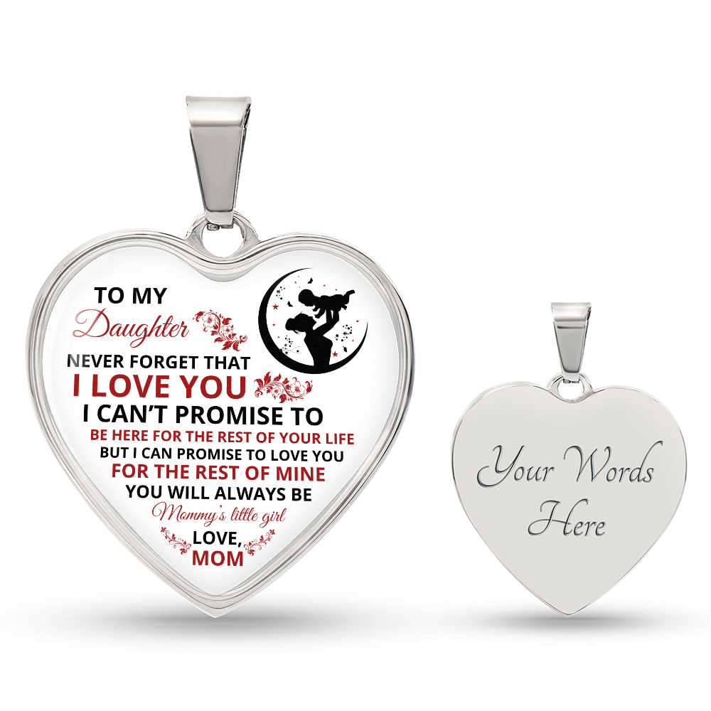 To My Daughter | Never Forget That | Luxury Graphic Heart Necklace