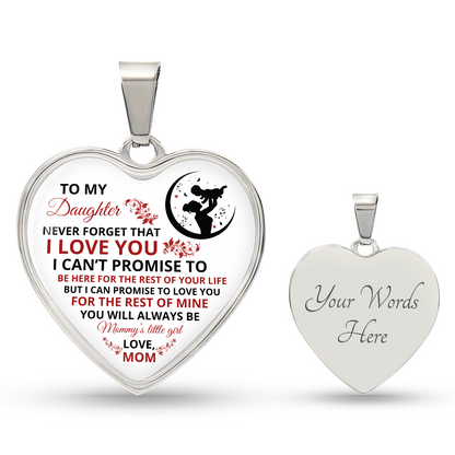 To My Daughter | Never Forget That | Luxury Graphic Heart Necklace