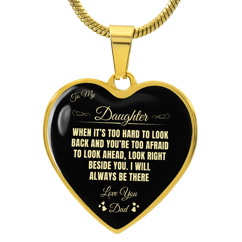 To My Daughter | When It's Too hard | Luxury Graphic Heart Necklace