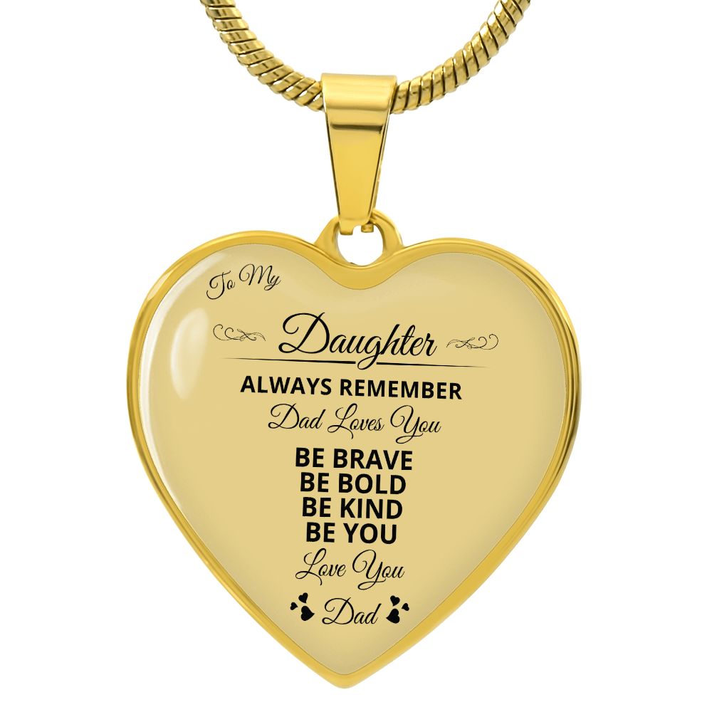 To My Daughter | Always Remember Dad Loves Youber | Luxury Graphic Heart Necklace