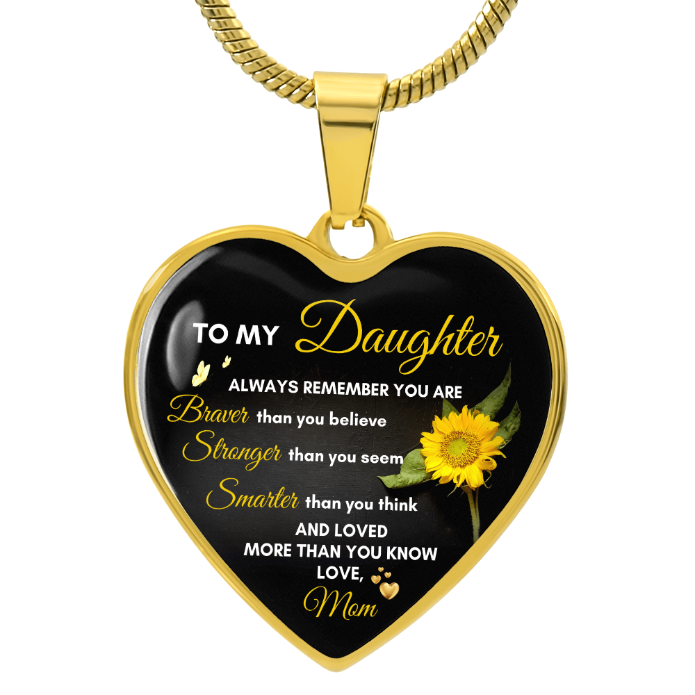 To My Daughter | Always Remember You Are | Luxury Graphic Heart Necklace