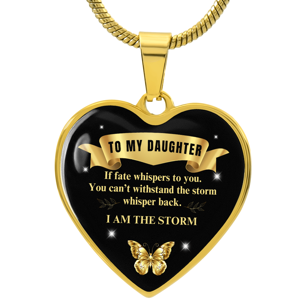 To My Daughter | If Fate Whispers You | Luxury Graphic Heart Necklace