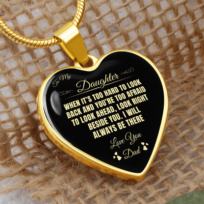 To My Daughter | When It's Too hard | Luxury Graphic Heart Necklace