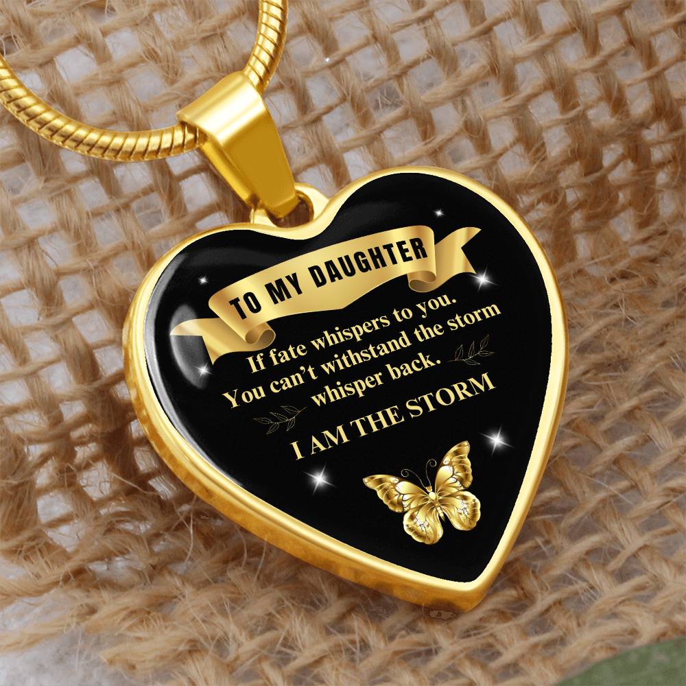 To My Daughter | If Fate Whispers You | Luxury Graphic Heart Necklace