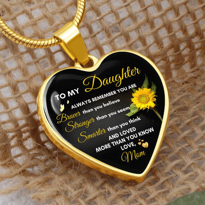 To My Daughter | Always Remember You Are | Luxury Graphic Heart Necklace