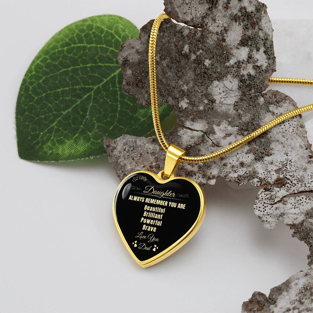 To My Daughter | Always Remember You Are | Luxury Graphic Heart Necklace