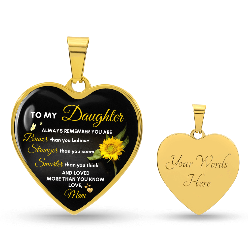 To My Daughter | Always Remember You Are | Luxury Graphic Heart Necklace