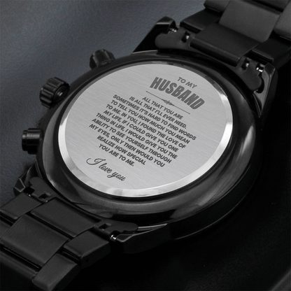 To My Husband | All That You Are | Black Chronograph Watch