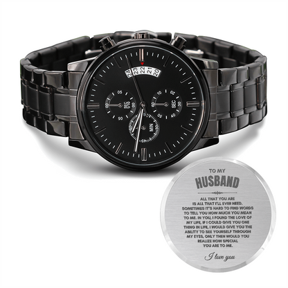 To My Husband | All That You Are | Black Chronograph Watch