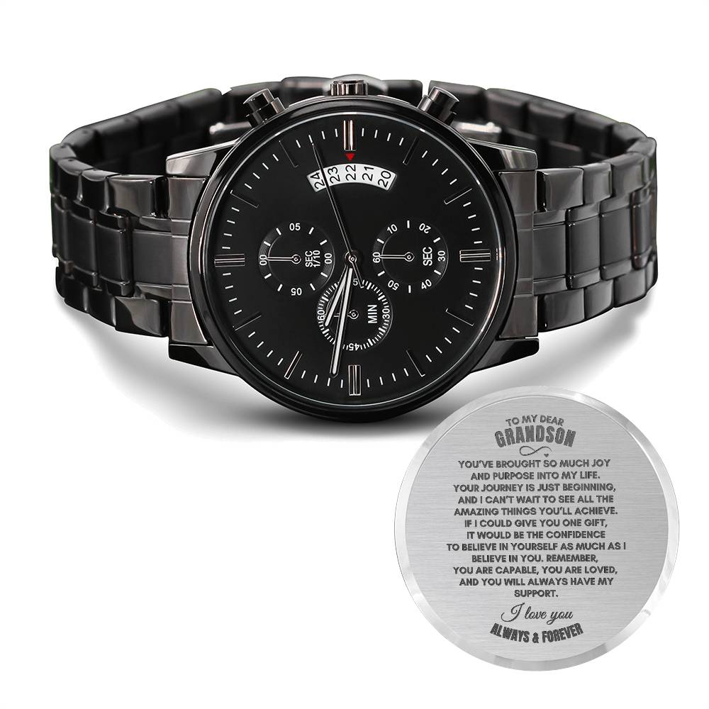 To My Grandson | You've Brought | Black Chronograph Watch