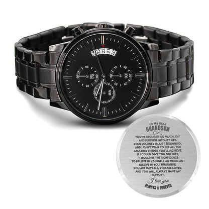 To My Grandson | You've Brought | Black Chronograph Watch