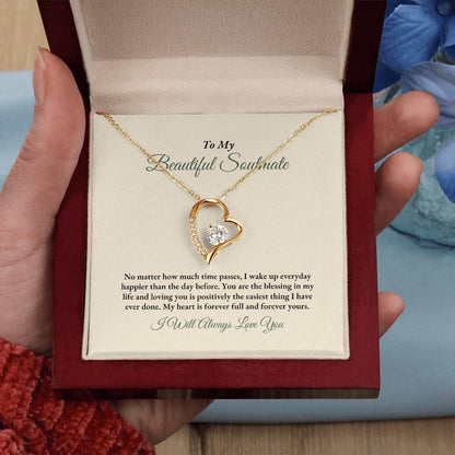 To My Soulmate | No Matter How Much | Forever Love Necklace