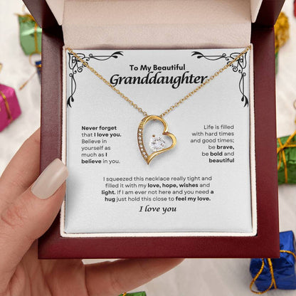 To My GrandDaughter | Never Forget That I Love You | Forever Love Necklace